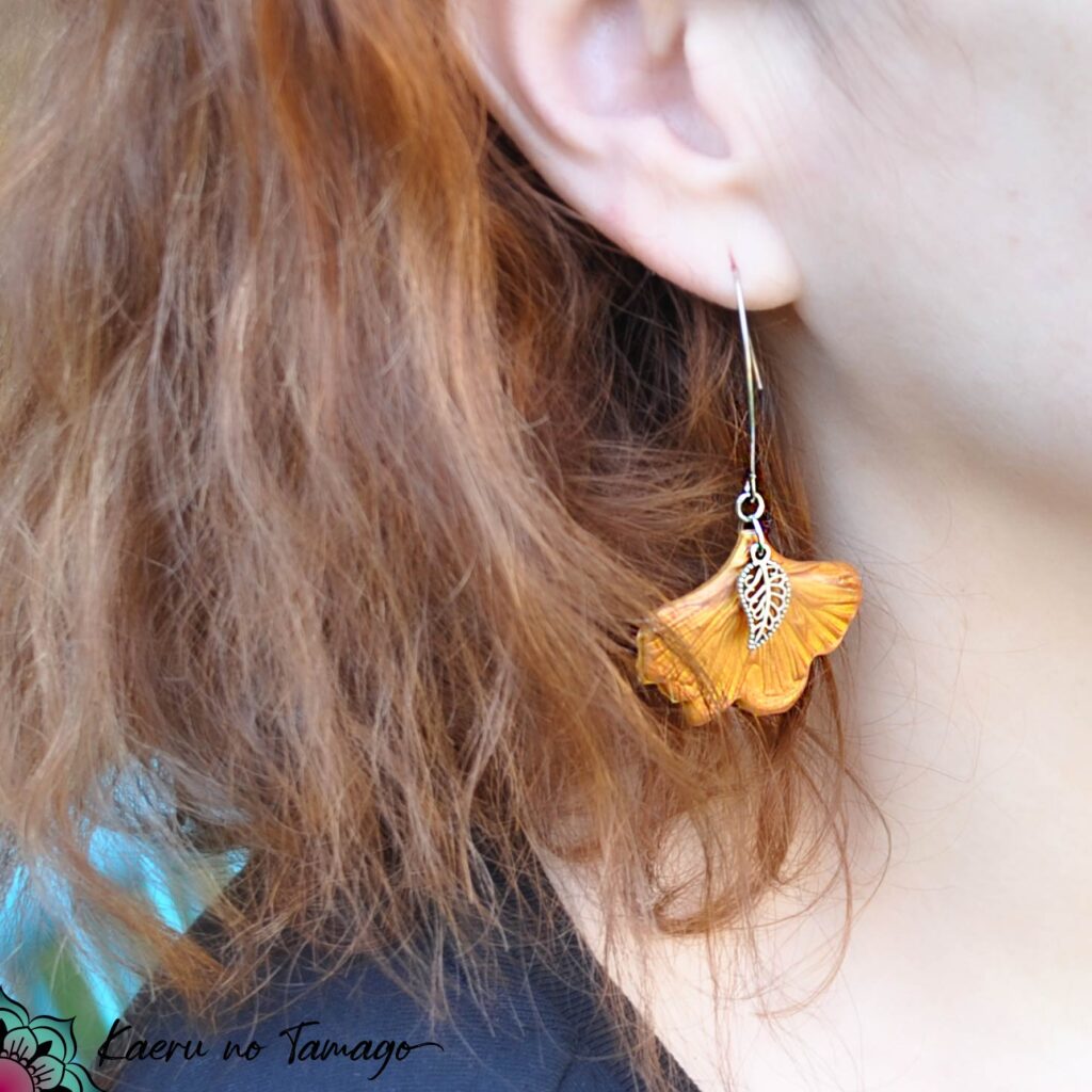 boucles d'oreilles ginkgo